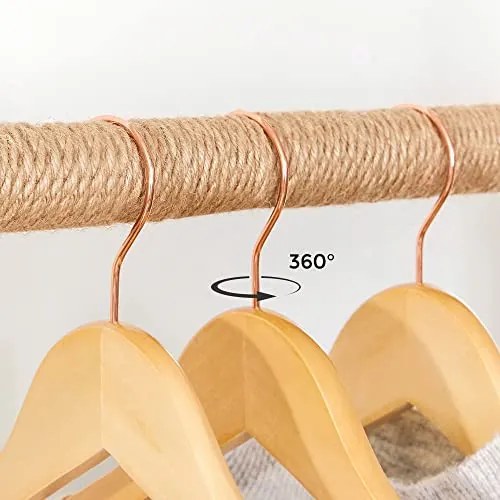 Set de 20 umerase din lemn, Songmics, Natural, 44.5x1.2x23 cm