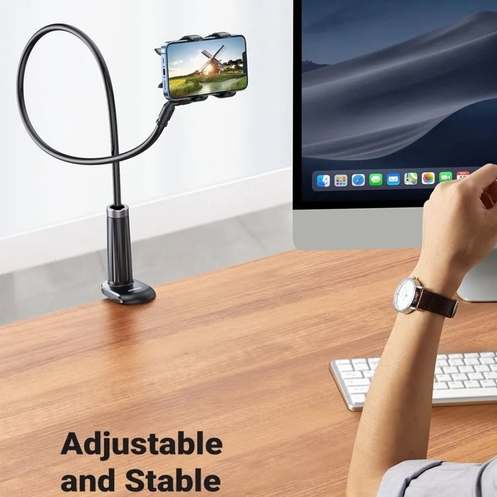 Suport de telefon brat flexibil de 90cm, fixare cu clips,negru UGREEN