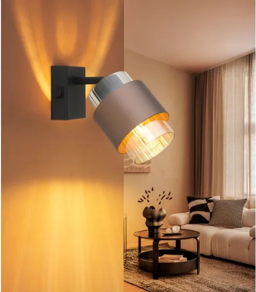 Globo 15560-1C - Aplică de perete tip spot MILLEY 1xE27/40W/230V negru/bronz