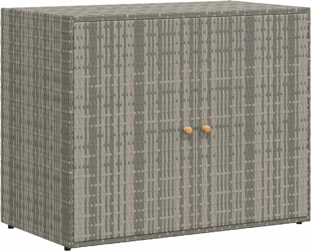 vidaXL Dulap de depozitare de grădină, gri, 100x55,5x80 cm, poliratan