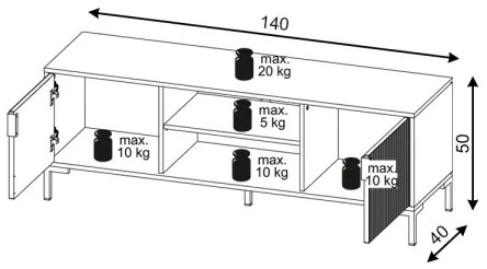 Comodă TV FLOP neagră
