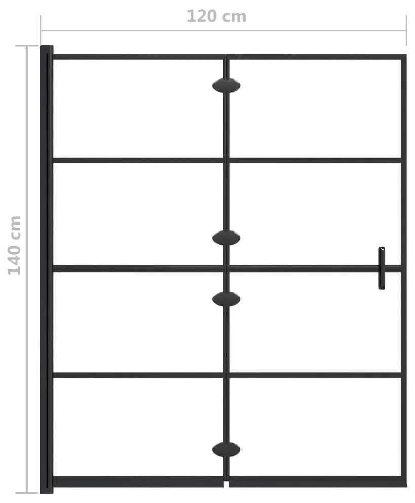 Cabina de dus pliabila, negru, 120x140 cm, ESG 120 x 140 cm
