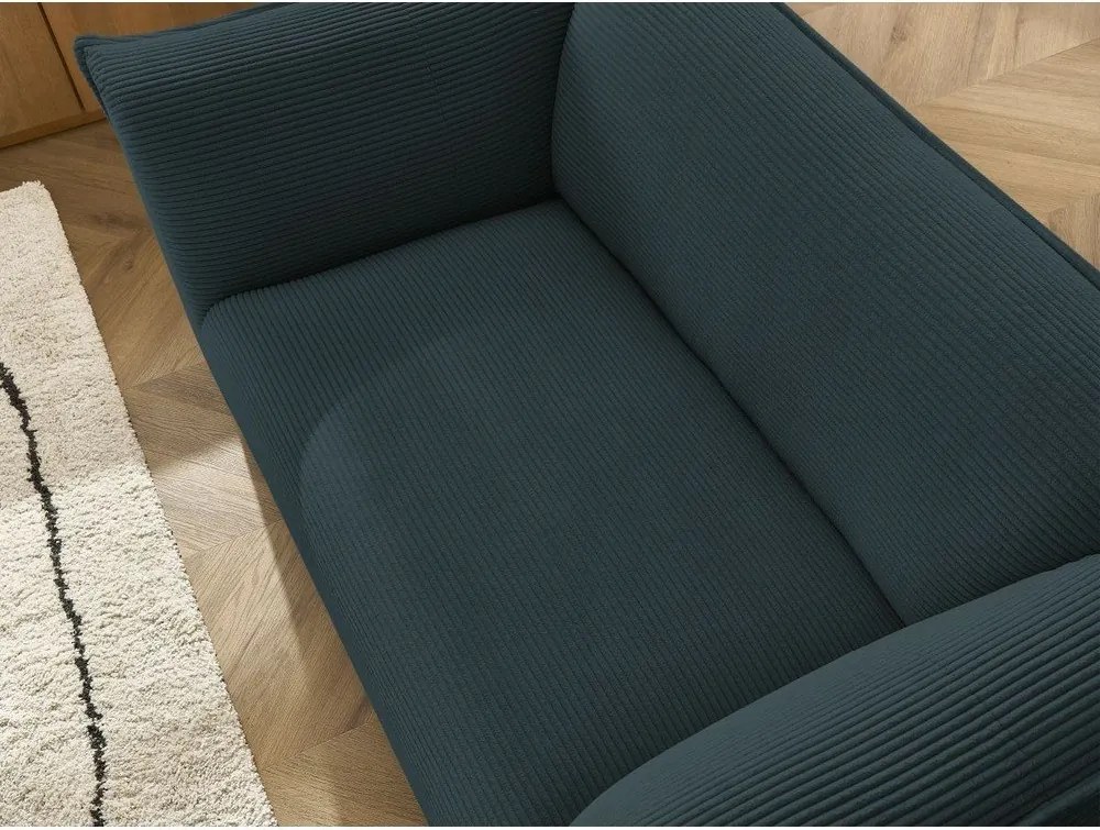 Canapea albastru-închis cu tapițerie din catifea reiată 170 cm Giorgia – Bobochic Paris