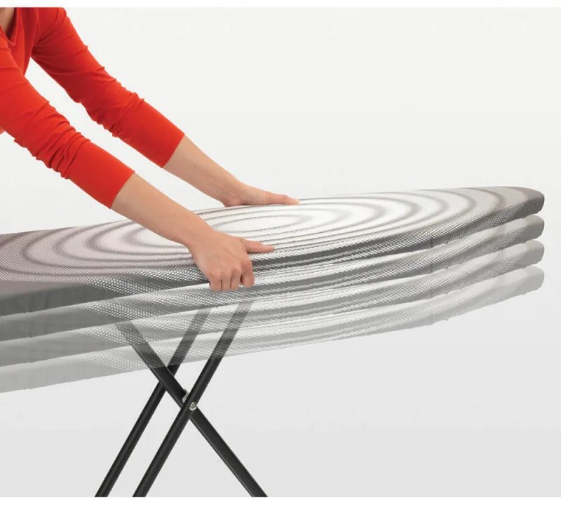 Masa de calcat Brabantia B 1003339, 124x38 cm, 7 pozitii de reglare, Suport fier de calcat, Gri inchis/Alb