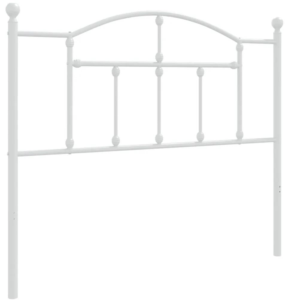 353518 vidaXL Tăblie de pat metalică, alb, 107 cm