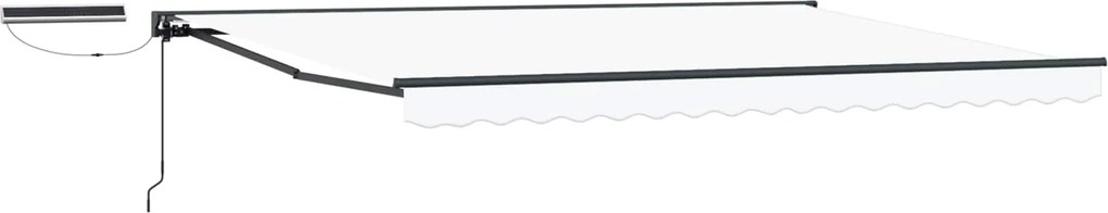 vidaXL Cort electric retractabil Alb 4 x 2 m Poliester cu Acoperire PU