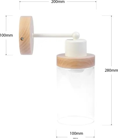 Lampă de perete WOODNEST 1xE27/15W/230V pin/crem