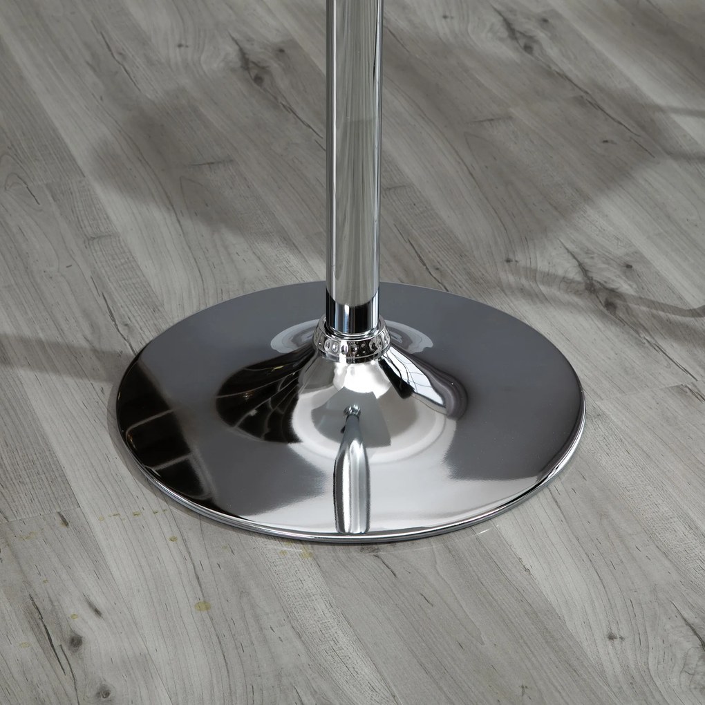 HOMCOM Masă de bar reglabilă pe înălțime, rotativă 360°, picioare rezistente la zgârieturi, bază metalică stabilă, Alb | Aosom Romania