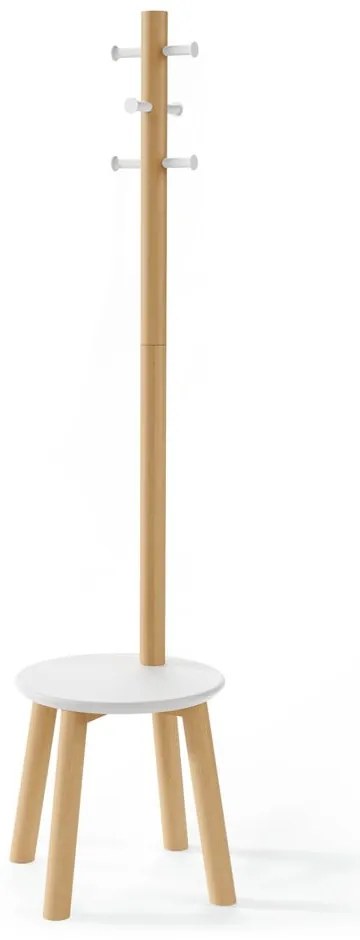 Cuier alb/în culoare naturală din lemn masiv de arbore de cauciuc Pillar – Umbra