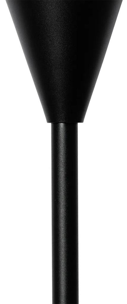 Lampa de masa moderna neagra cu sticla fumurie - Drop