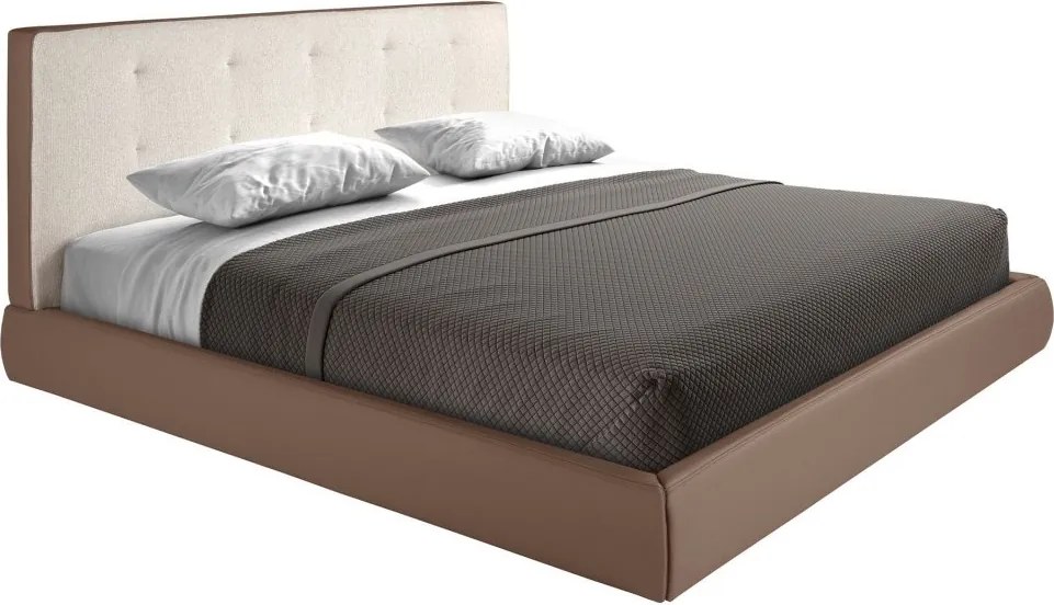 Pat dublu tapitat design LUX Brown, 180x200cm