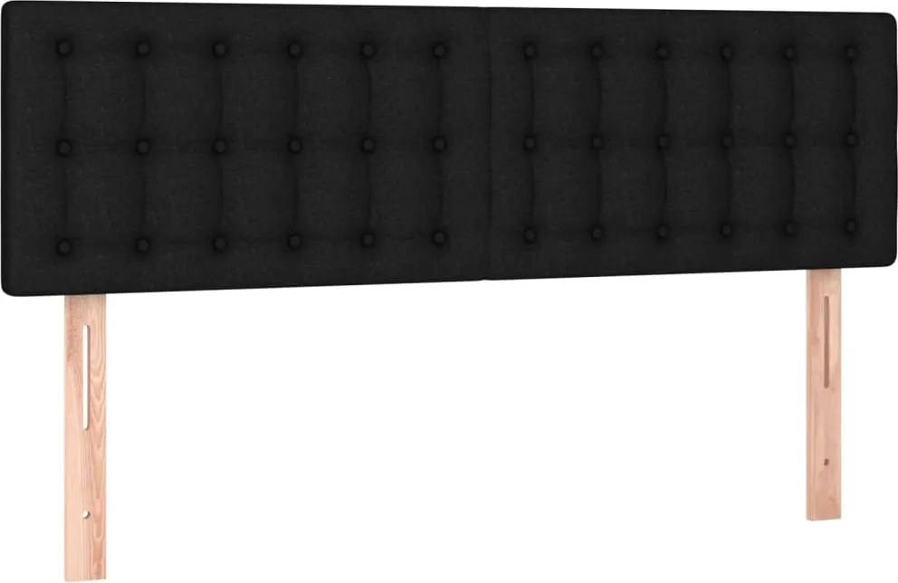 vidaXL Tăblii de pat, negru, 144x5x78/88 cm, textil