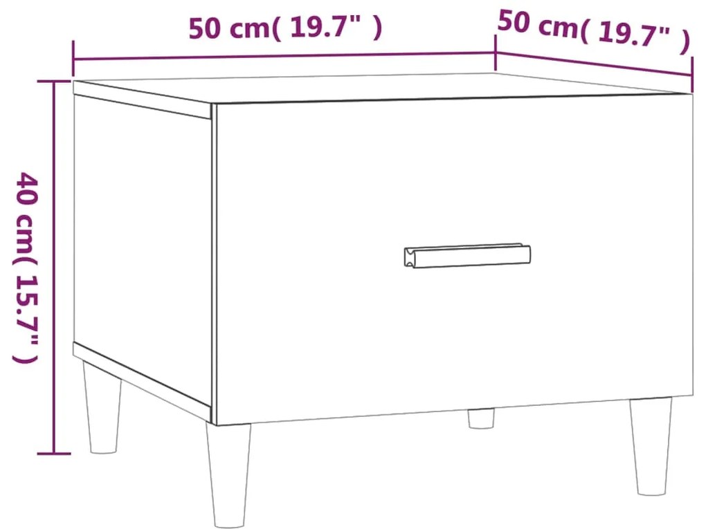 Masute de cafea, 2 buc., gri beton, 50x50x40 cm, lemn compozit 2, Gri beton