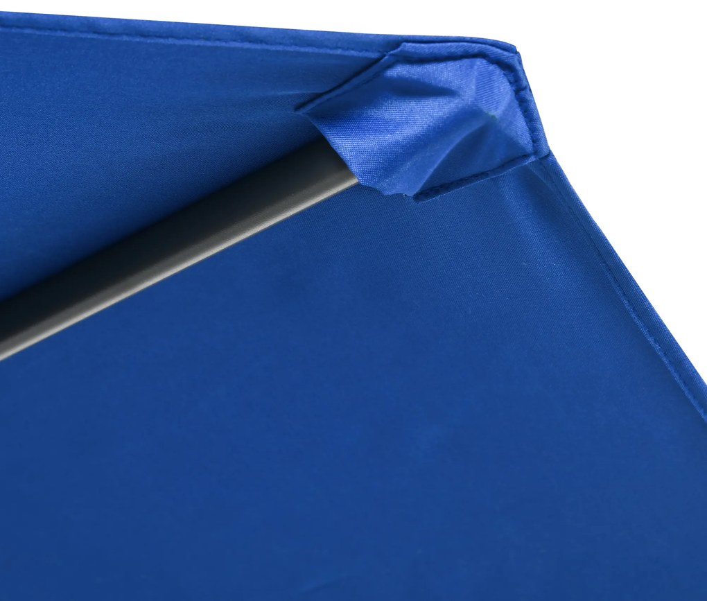 Outsunny Parasol deplasat octogonal inclinabil pliabil cu diametrul de 3 m, parasol de grădină cu suport în formă de cruce, albastru | Aosom Romania