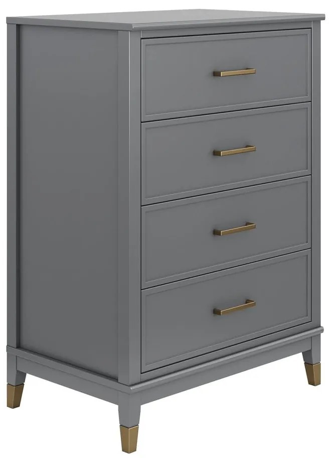 Comodă CosmoLiving by Cosmopolitan Westerleigh, 75 x 106 cm, gri