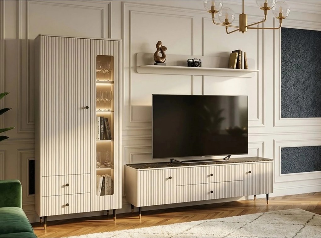 Mobilier de sufragerie moderna SIERRA, casmir/negru, PAL laminat, 3 pi
