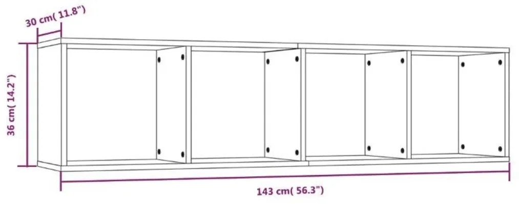 Biblioteca dulap TV stejar maro 143x30x36 cm lemn prelucrat Stejar brun