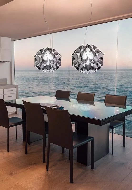 Lustra realizata manual Flora Mediu Pewter
