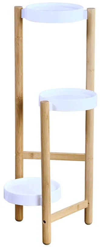 Stand pentru flori din bambus cu suporturi din plastic