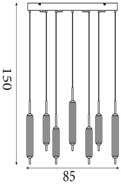 Searchlight 76210-7CL - Pendul LED dimabil pe cablu CATTAIL LED/33W/230V