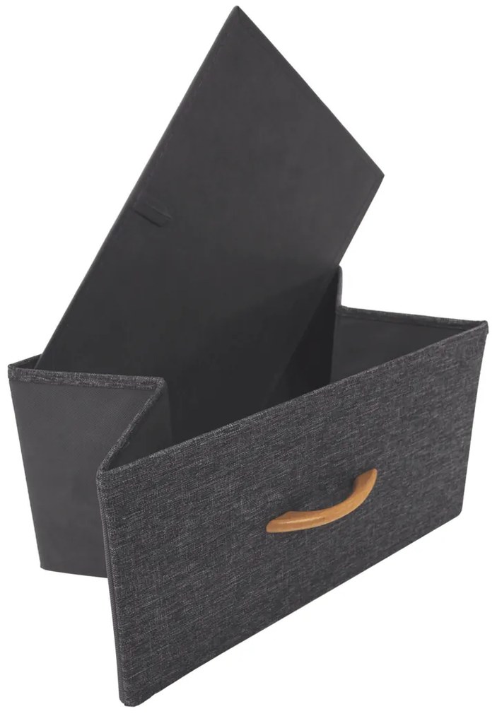 Comodă cu sertare din material textil PALMERA,negru