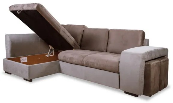 Coltar Extensibil Cu Lada Bata, Stanga, 5 Locuri, 267 X 153 Cm