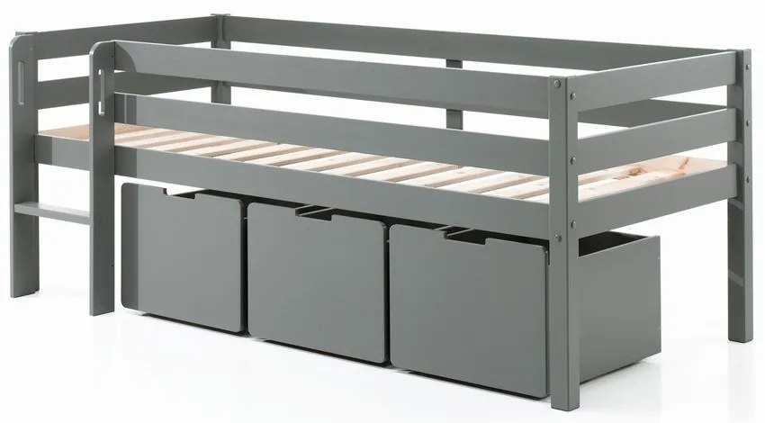 Sertare pentru sub pat de copii gri 3 buc. Pino – Vipack