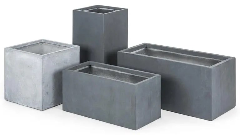 Solidflor, antracit, ghiveci de flori, recipient pentru flori, 79,5x38x38 cm, FIBERTON