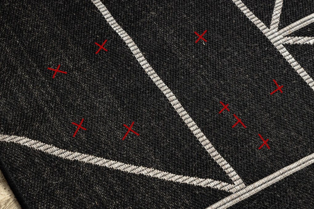Covor sisal Floorlux 20605 negru si argint Triunghiuri, Geometric - SECUNDAR-COTATI PRODUSUL