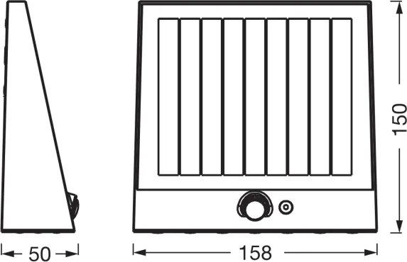 OSRAM - Aplica LED solară ENDURA STYLE, 10,2 W / 4,2 V, 2000 mAh, IP54, antracit