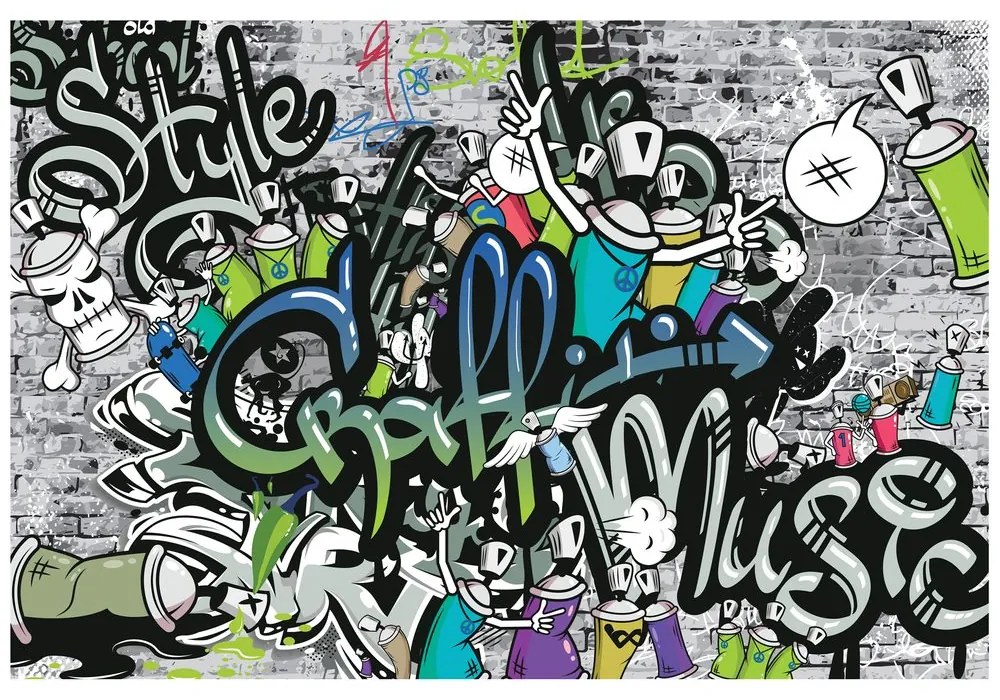 Tapet perete graffiti elegant