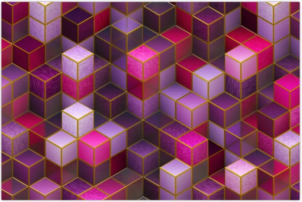 Tablou - Cuburi violet (90x60 cm)