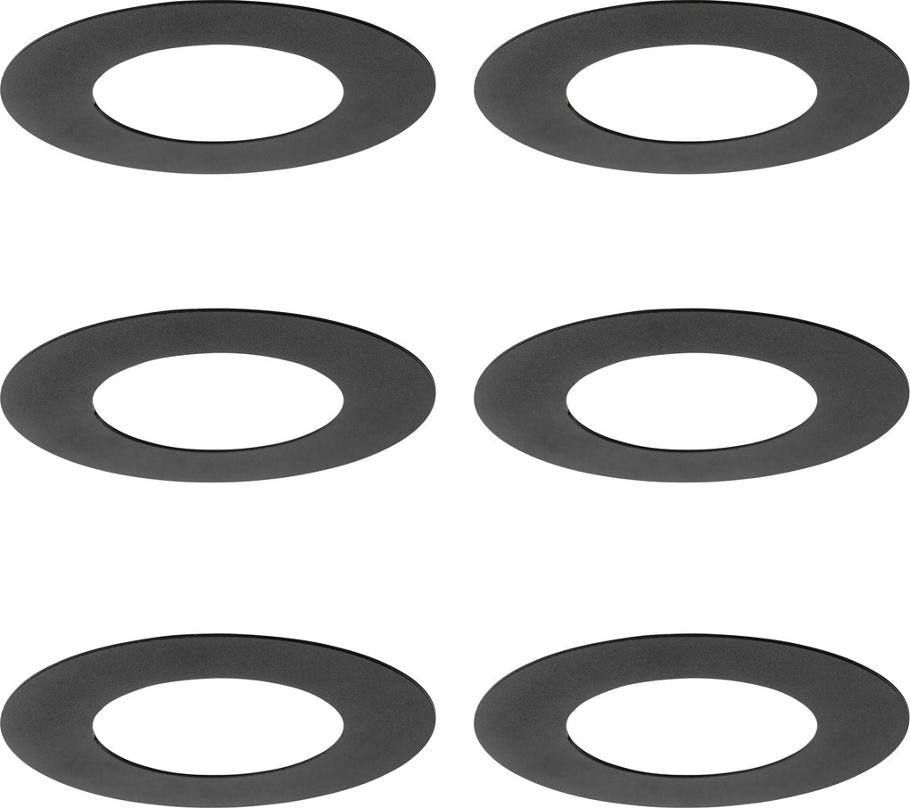Set de 6 distanțiere negre pentru spoturi încastrate 7,5 - 13 cm - Distanțier