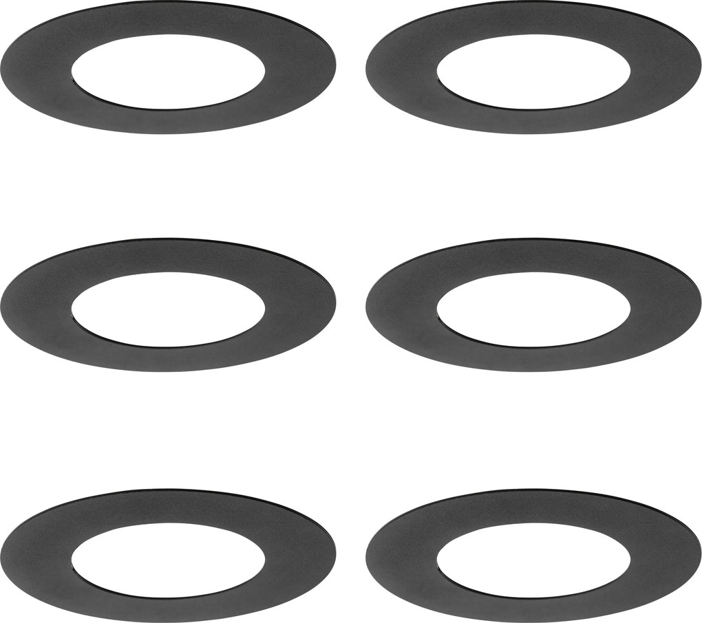 Set de 6 inele distanțiere negre pentru spoturi încastrate 7.5 - 13 cm - Spacer