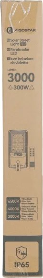 Aigostar - Lampă stradală solară LED cu senzor/400W/3,2V 4800mAh + telecomandă