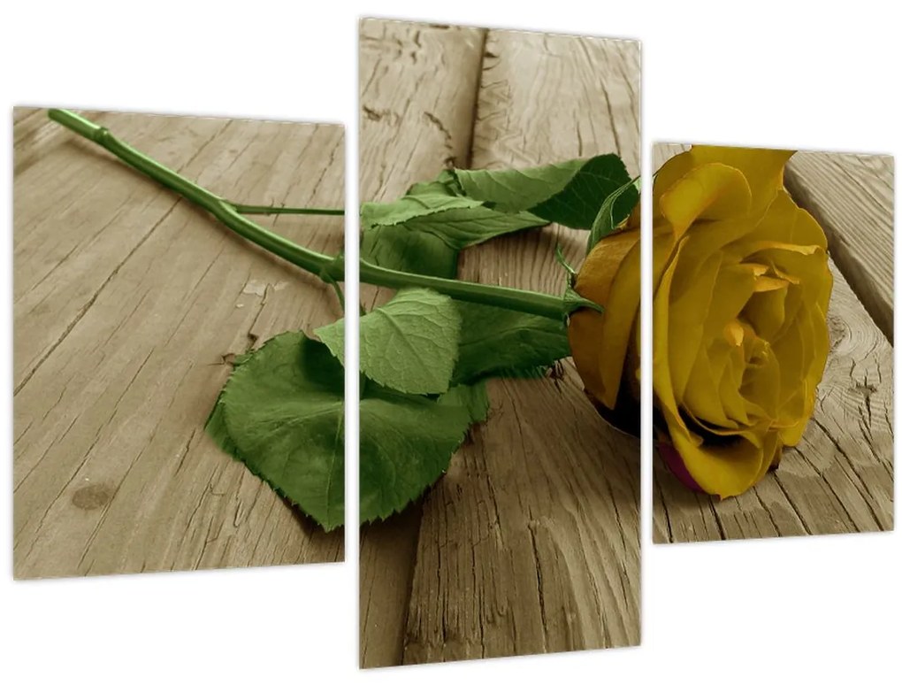 Tablou - Vintage trandafiri galbeni (90x60 cm)