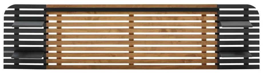 Tăblie de pat neagră/în culoare naturală din lemn masiv de pin 240x62 cm Dimas – Marckeric