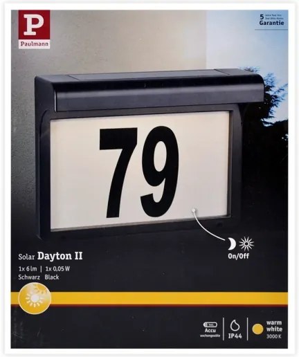 Paulmann 95388 - LED/0,05W IP44 Număr solar cu senzor DAYTON 1,2V