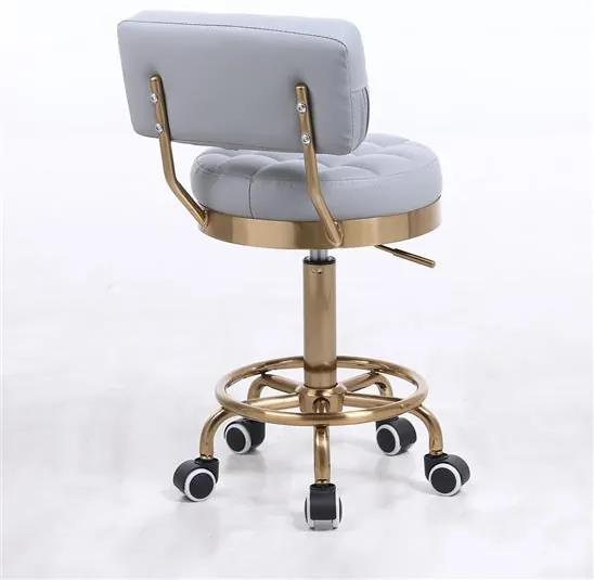 HR636 Szürke modern műbőr szék arany lábbal