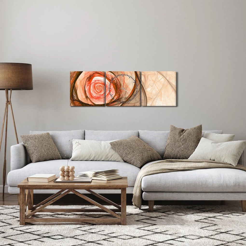 Tablou - Trandafir sufletului artistic (cu ceas) (90x30 cm)