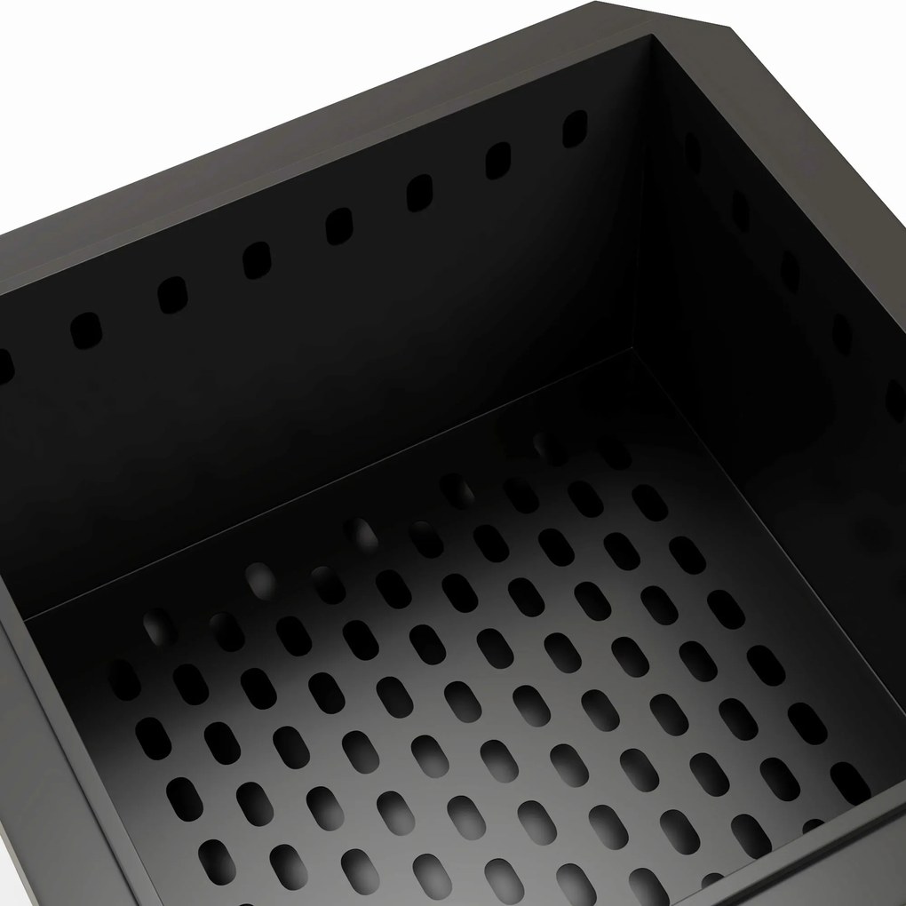 Outsunny Vatră de foc, focar, incl. tijă de manevrat, 48 x 48 x 41 cm, Negru | Aosom Romania