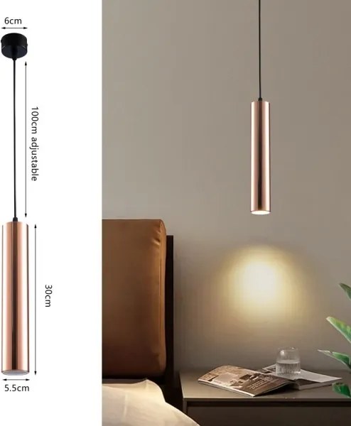 Immax 08306L - Lustră suspendată pe cablu PUNTO 1xGU10/9W/230V aur roz