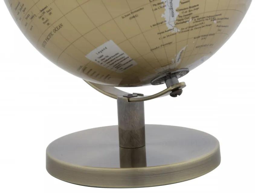 Decoratiune glob auriu/argintiu din metal, ∅ 20 cm, Globe Mauro Ferretti