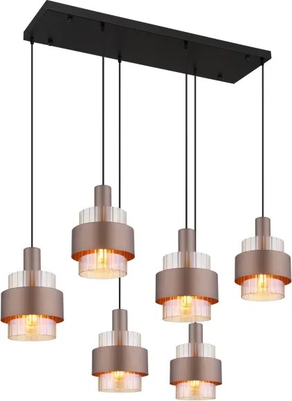 Globo 15560-6HA - Candelabru suspendat pe cablu MILLEY, 6xE27/60W/230V