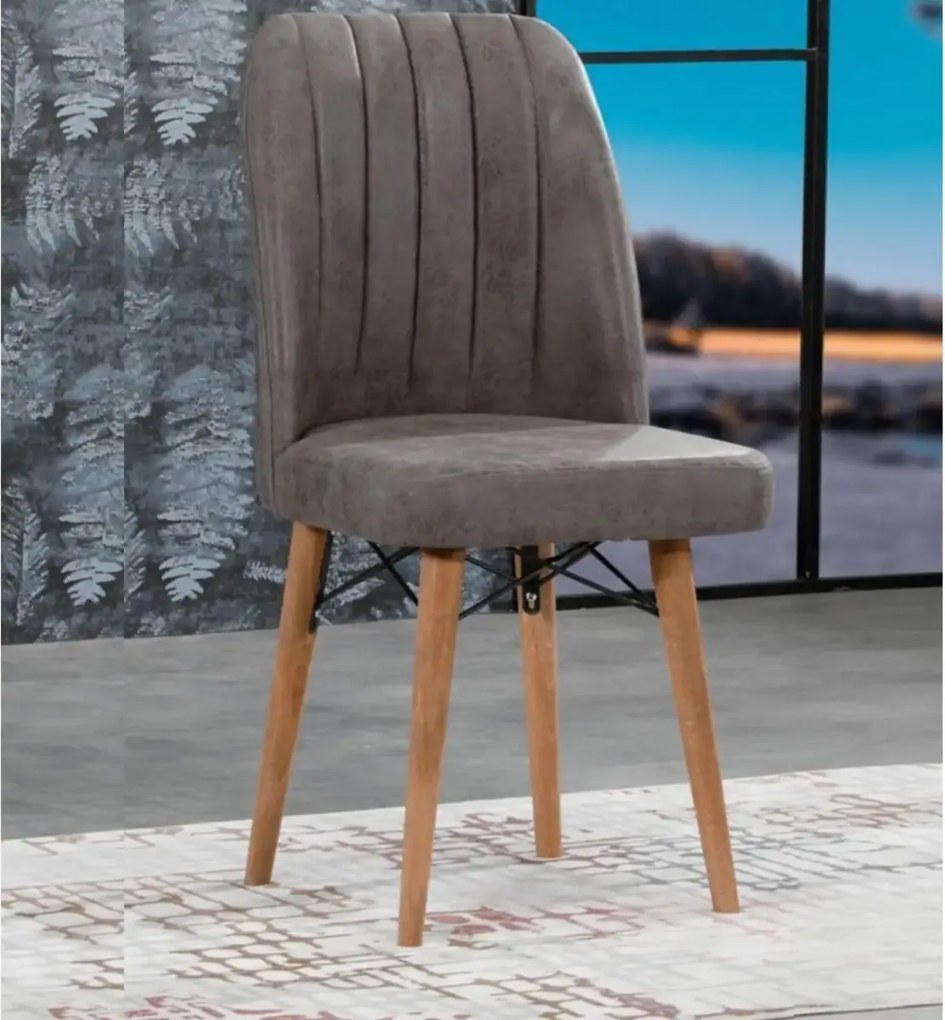 Resigilat:Scaun living tapitat Valentina gri Homs