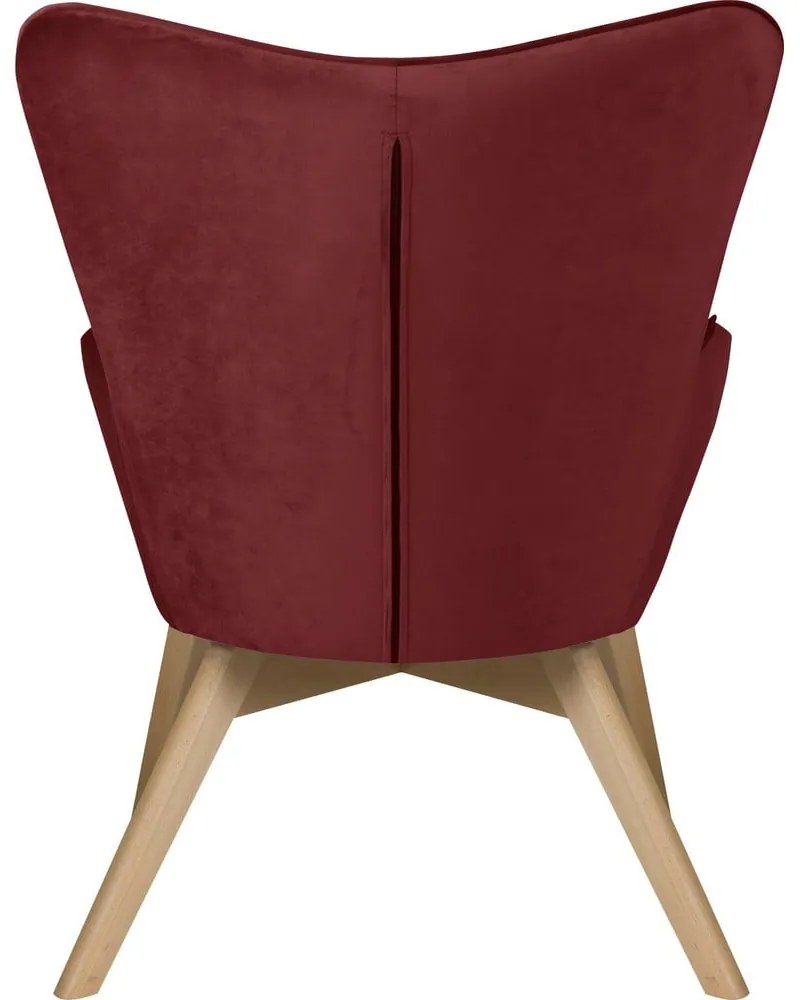 Fotoliu roșu cu tapițerie din catifea Niko – Ropez
