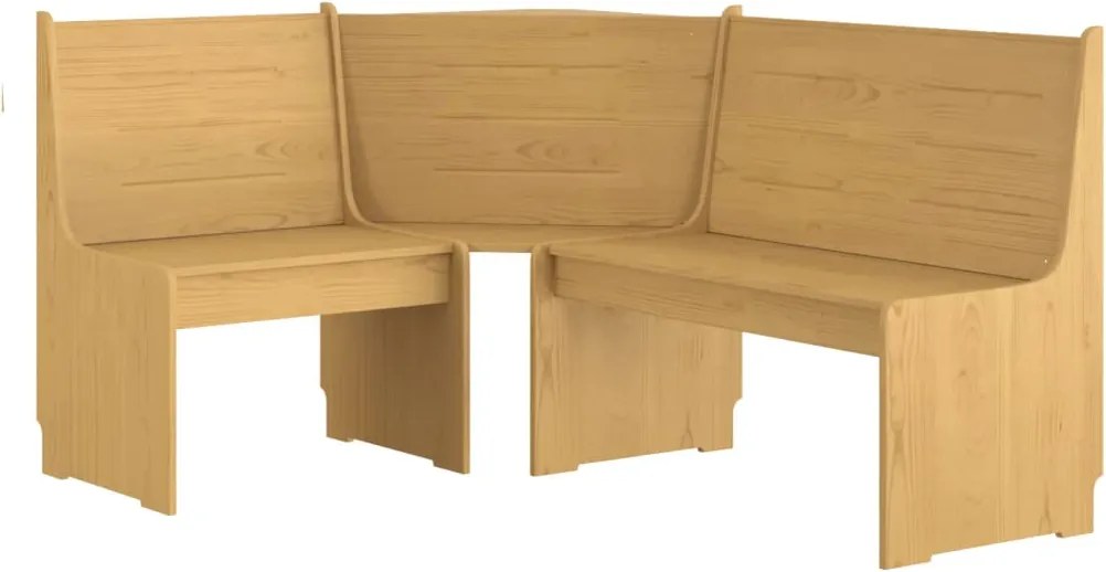 vidaXL Bancă de colț „REINE”, maro miere, 151 cm, lemn masiv de pin