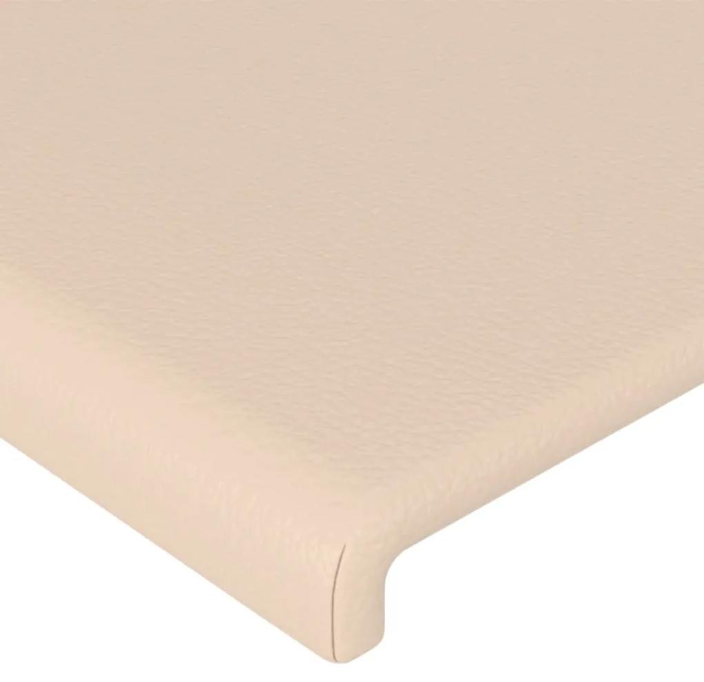 Cadru de pat cu tablie, cappuccino, 80x200 cm, piele ecologica Cappuccino, 80 x 200 cm, Design simplu