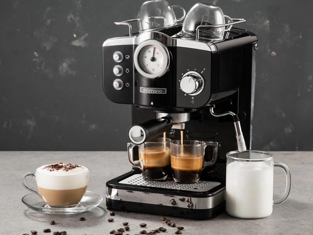 Espressor manual Deluxe Noir