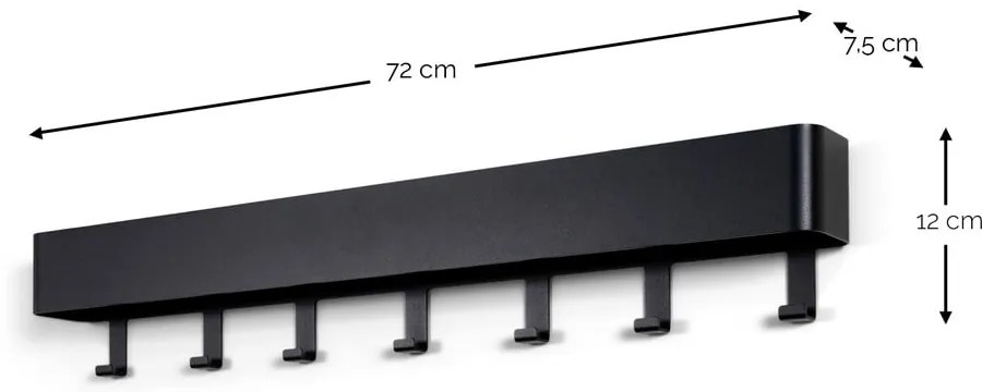 Cuier de perete taupe cu raft din metal 72 cm Dax Play – Spinder Design